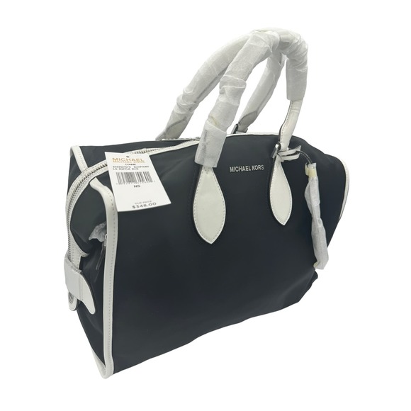 NWT - Michael Kors “MK” - Connie - Black & White LG Duffle Bag - Picture 2 of 7